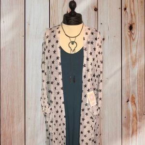 NWT LuLaRoe Sarah Star Duster Cardigan M